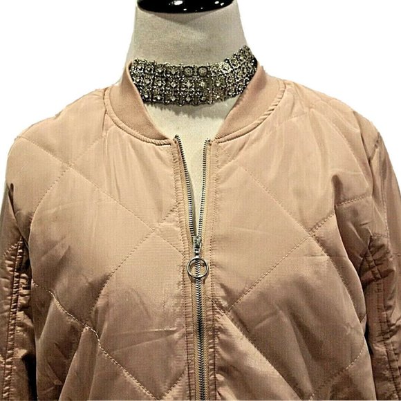 RUE21 Dusty Rose Quilted Bomber Jacket - Picture 3 of 8